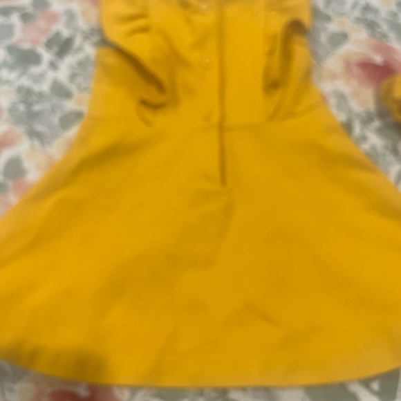 Janie Jack Collared Ruffle Ponte Dress Yellow 6-12 Mos - Picture 7 of 12